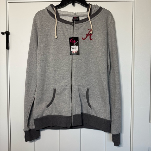 NWT Campus Heritage gray cotton Alabama women’s hooded zip up jacket size XL - Picture 1 of 8